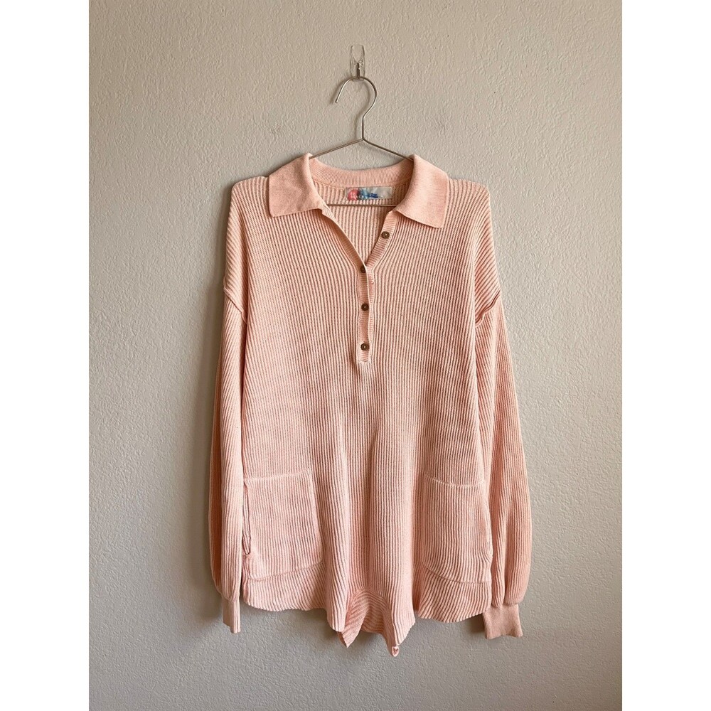 Free People FP BEACH Picnic Sweater Playsuit Romper in Pink Dogwood Size XS